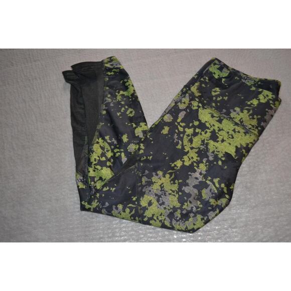 38555 Under Armour Gym Pants Active Neon Green Size Large Compression Fit Womens - Picture 2 of 6